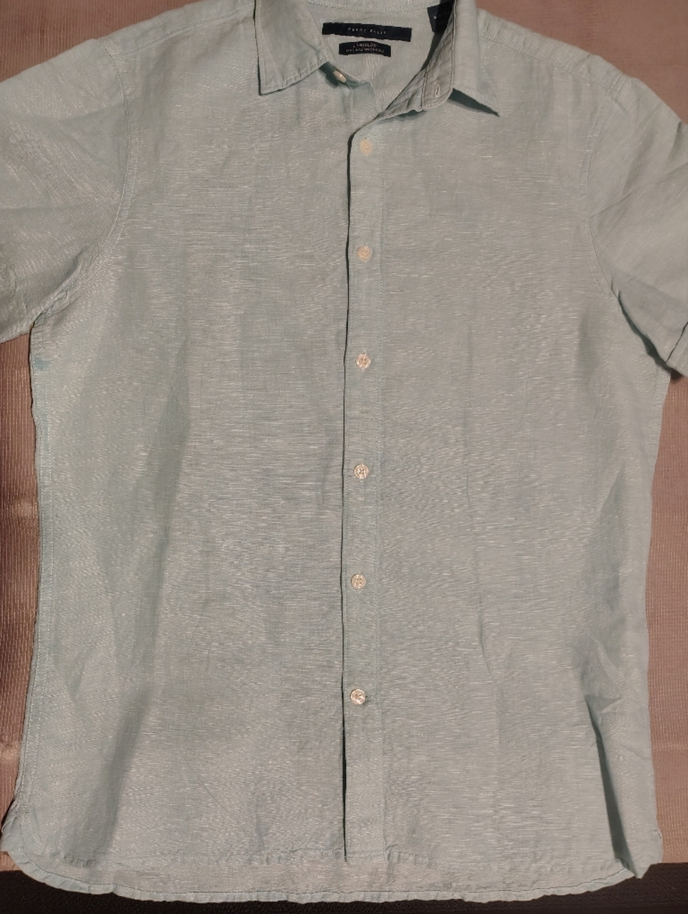 Perry Ellis  Linen Cotton Blend Button-Up Shirt